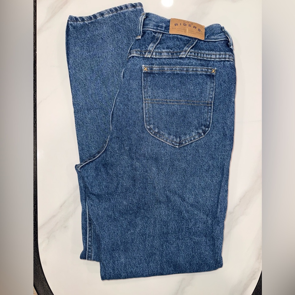 Riders Women's Vintage 1990s Blue Denim Jeans 100% Cotton Size 12 M - Picture 2 of 15